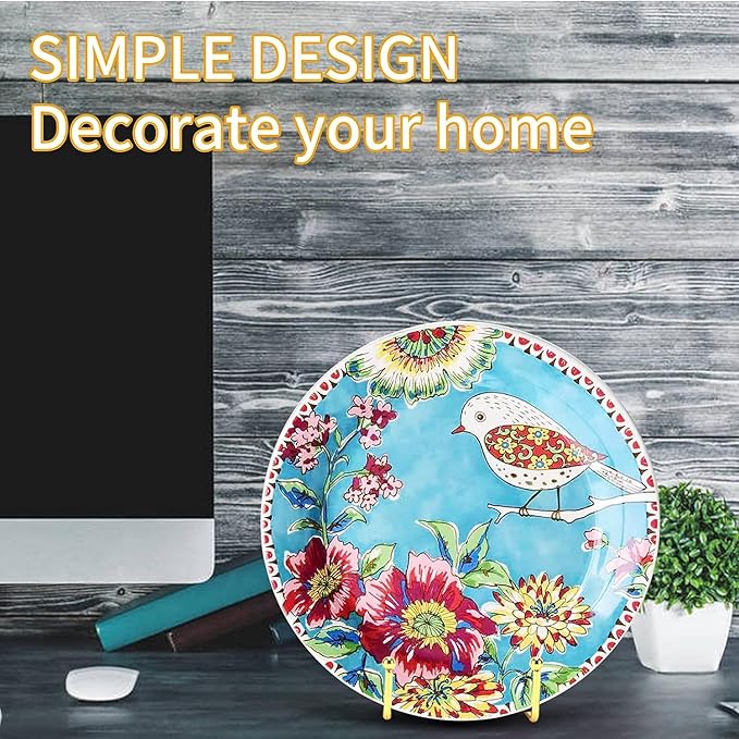 Kruodop 6 Inch Plate Stands for Display, 5 Pack Plate Holder Display Stand, Black Metal Frame Easel Holder Stand for Pictures,Book, Photo, Decorative Plate, Silver