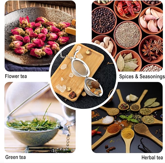 2pcs Tea Infuser Tea Strainers for Loose Tea Amethyst & Rose Quartz Crystal Heart Pendant Infinity Love Heart Couple Handmade Gemstone Tea Ball Set Gifts for Women Gifts for Mom