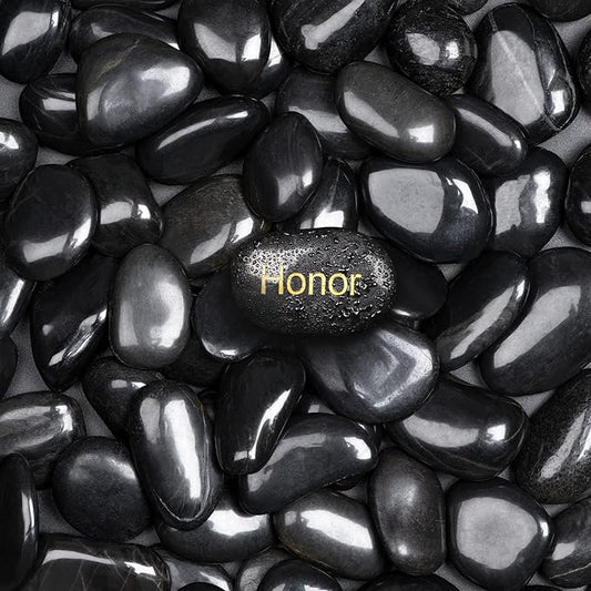 11lbs Natural River Rocks, High-Polished Pebbles for Plants Garden, 1-2 inch Decorative Stones, Ideal for Fish Tank, Vases, Garden Landscaping Rocks Landscaping, Black