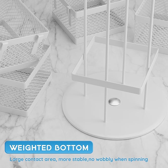 VOGWOLTH Tea Bag Organizer, Tea Bag Storage Holder Spinning Carousel 96 Teabags Container, Lazy Susan Coffee Creamer Sweetener Tea Caddy for Kitchen Counter Cabinet Pantry Shelf Organizer