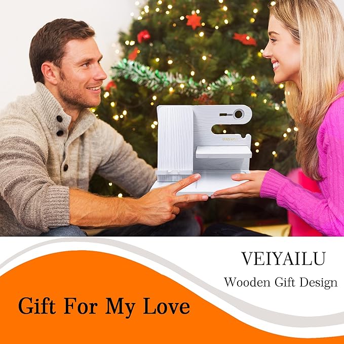 Gifts for Women Girlfriend Men Him Husband Boyfriend Son Boss Wood Phone Docking Station Nightstand Organizer Anniversary Birthday Gifts (White)