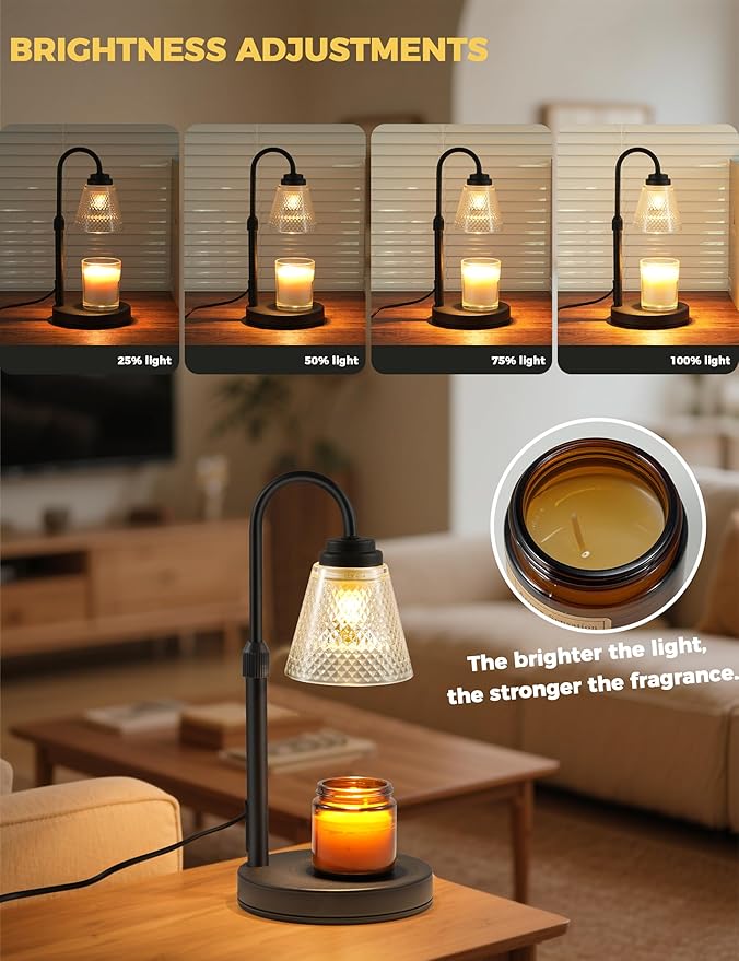 Candle Warmer Lamp with Timer Dimmer, Birthday Gifts for Mom Women Friend Sister, House Warming Gifts, Wax Melt Warmer, Office Apartment Dorm Room Home Decor