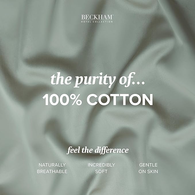 Beckham Hotel Collection Bed Pillowcases Standard/Queen Size Set of 2, 500TC 100% Cotton, Luxury Sateen Bedding, Open End, Breathable, Moisture-Wicking, Gray