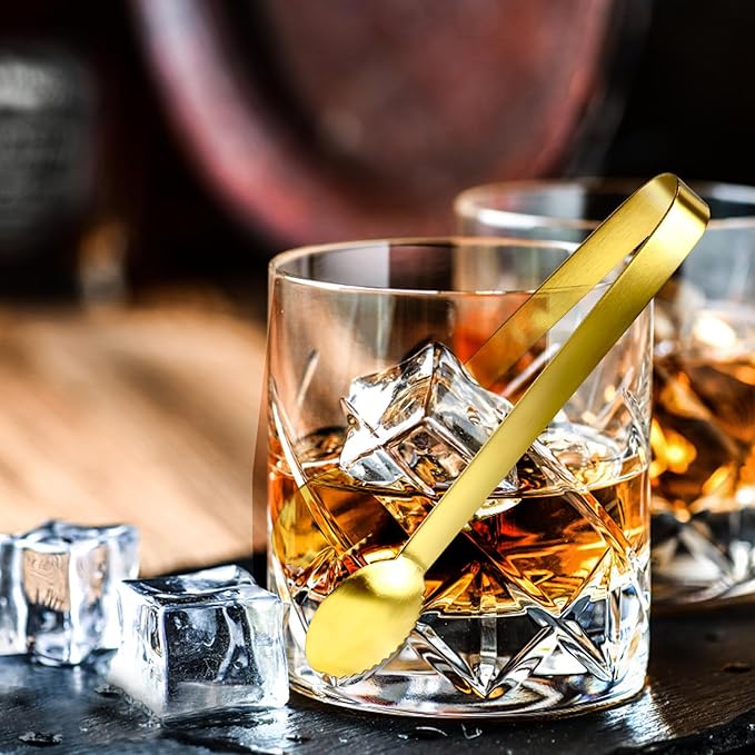 JCREN 12 Pcs Gold Tongs - Stainless Steel Serving Tongs for Food, Appetizers, Desserts - 4.9inch