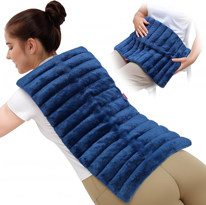 Comfytemp Large Microwave Heating Pad for Back, Neck Shoulders, FSA Eligible, 12"x22" 3.6 LB Microwavable Moist Heating Pads for Period Cramps, Warm Compress Relaxation Comfort Gifts for Women Elderly