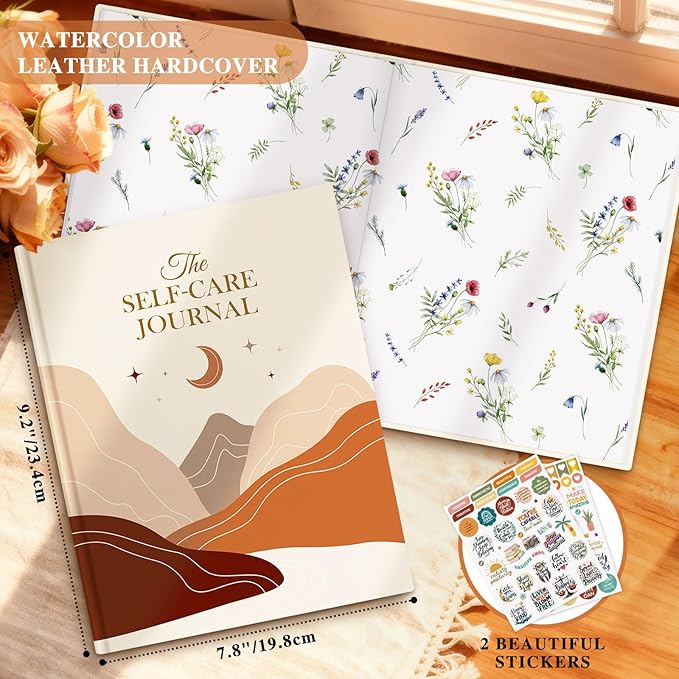 Lanpn Self Care Journal for Women, Self Love Guided Journals with Prompts, Daily Reflection Wellness & Gratitude Planner, 5 Minute Mental Health Notebook, Mindfulness Mood Log, 240 Pages
