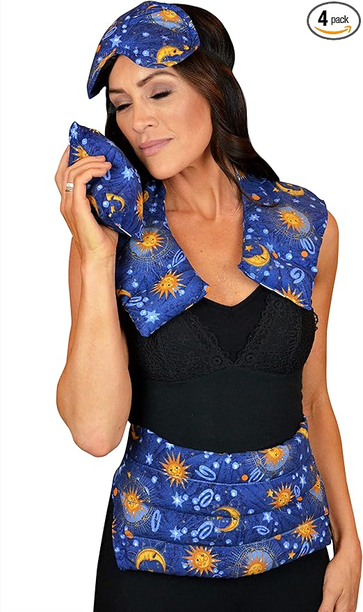 Nature’s Approach Aromatherapy Heating Pad 4-Piece Microwave Heating Pad Set with 12 Soothing Herbs