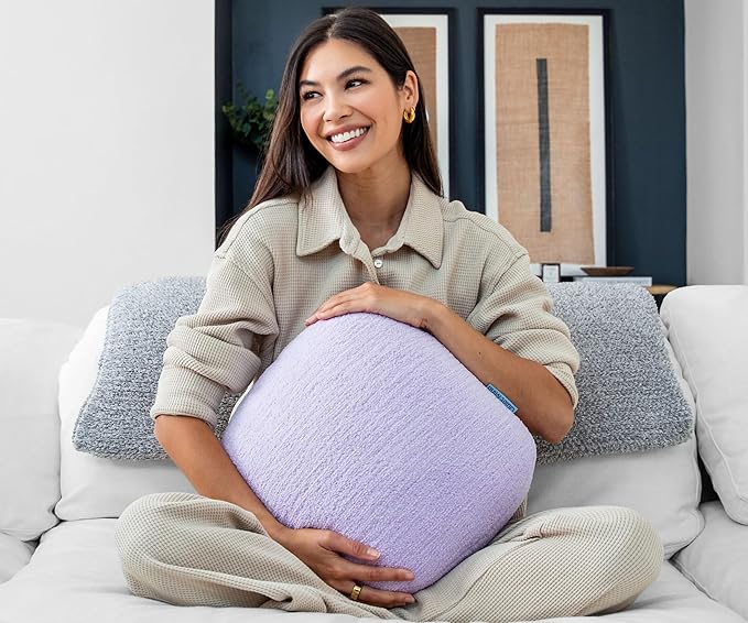 Quiet Mind Lavender Scented Weighted Body Pillow for Kids & Adults, Medium (9lb) – Lavendar Infused Aroma with Recycled Glass Beads & Chemical-Free Fabric – Sensory Sleep Cuddle Pillow