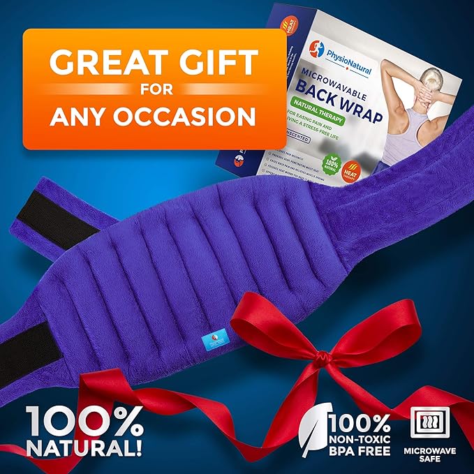 Microwavable Extra Large Heating Wrap for Lower Back, Waist, Stomach, and Shoulder – Moist Heat Therapy Pad for Instant Pain Relief in Case of Aches, Muscle Spasms, Slipped Discs, and Surgery Recovery