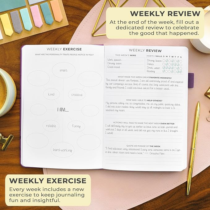 Clever Fox Gratitude Journal – Happiness, Positivity & Affirmation Daily Journal – Inspirational Daily Notebook – 3 Months, A5 (Purple)