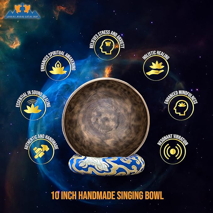 Large Master healing Tibetan Singing bowls set 9" for Yoga Meditation and sound healing.