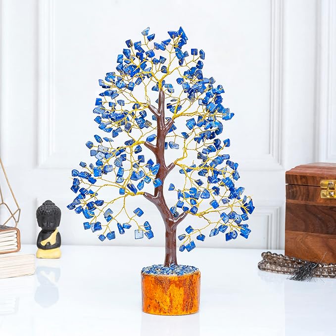 Lapis Lazuli Tree - Crystal Tree - Chakra Tree of Life - Gemstone Tree - Feng Shui Tree - Money Tree - Chakra Decor - Crystal Gift - Healing Crystals - Spiritual Gift - Home Decor - Positive Energy
