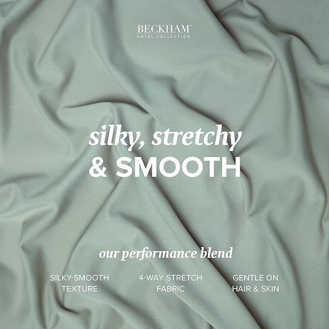 Beckham Hotel Collection Cooling Pillowcases for Hot Sleepers, Standard/Queen Size Set of 2, Cool Bedding, Envelop Closure, Silky Soft, Breathable, Moisture-Wicking, Gray