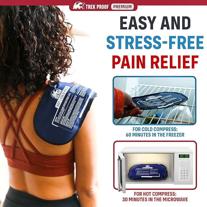 Ice Pack – Reusable Hot and Cold Therapy Gel Wrap Support Injury Recovery, Alleviate Joint and Muscle Pain – Rotator Cuff, Knees, Back & More (Gel Packs (2) Without Wrap)
