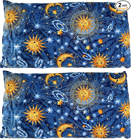 Nature's Approach - Basic Herb Pack Rice Heating Pad Microwavable Reusable Heat Pack with Herbal Aromatherapy Fill, Freezer and Microwave Safe for Hot and Cold Therapy, 2 Pack Celestial Indigo