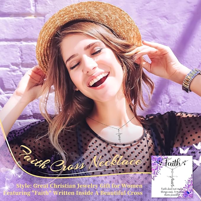 Christian Gifts For Women Faith - Inspirational Religious Birthday Gifts, Purple Spiritual Baptism Baskets For Mom, Grandma, Wife, Mothers, Best Friend, Sister,Catholic&Encouragement Birthday Baskets