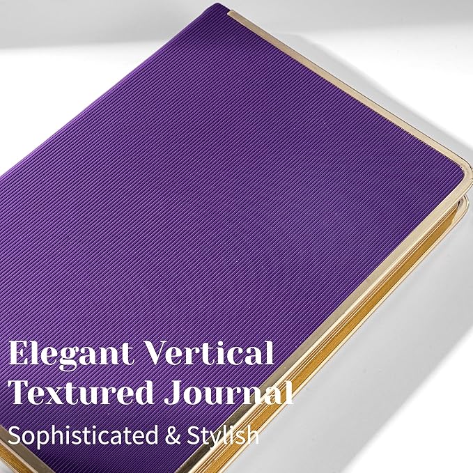 CAGIE Elegant Gold-Edged Journal for Women – Aesthetic Vegan Leather A5 Notebook, 256 Pages 100GSM Thick Paper Hardcover Diary, Gift Journals for Writing