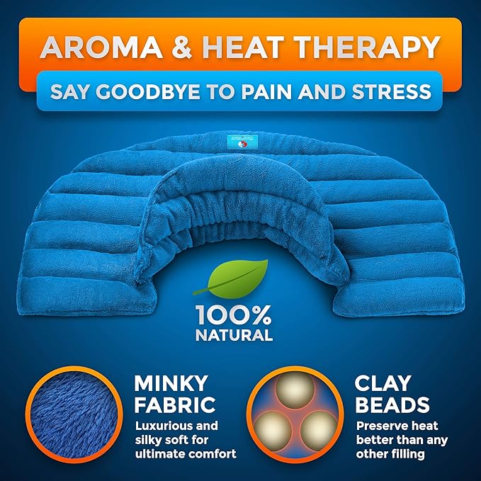 Weighted Neck and Shoulder Wrap - Instant Relief for Tension and Stress, Migraines, Headaches, Aches, Spasms, Arthritis, Stiffness - Deep, Penetrating Muscle Relaxation with Herbal Aromatherapy