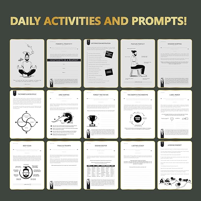 The Vibe Journal 13-Week Guided Mindfulness Journal for Men | Thoughtful Daily Prompts, Practical Exercises, and Habit-Building Tools | A5 Size | Premium Self-Care and Writing Gift