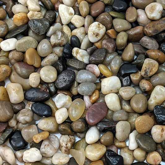 Midwest Hearth Decorative Polished Mixed Pebbles 3/8" Gravel Size - (2-lb Bag)