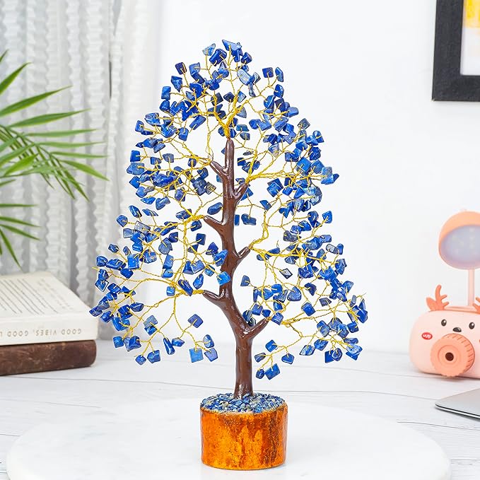 Lapis Lazuli Tree - Crystal Tree - Chakra Tree of Life - Gemstone Tree - Feng Shui Tree - Money Tree - Chakra Decor - Crystal Gift - Healing Crystals - Spiritual Gift - Home Decor - Positive Energy
