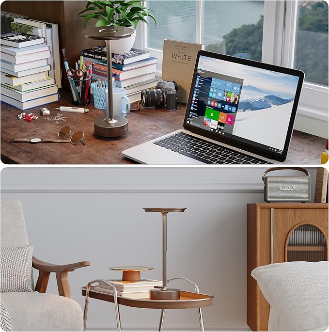 Rechargeable Table Lamps Cordless, Portable 5000mAh Outdoor Table Light, 3 Color Stepless Dimming LED Table Lamp with Memory Function, for Home/Dinner/Patio/Restaurant.(Light Cafe)