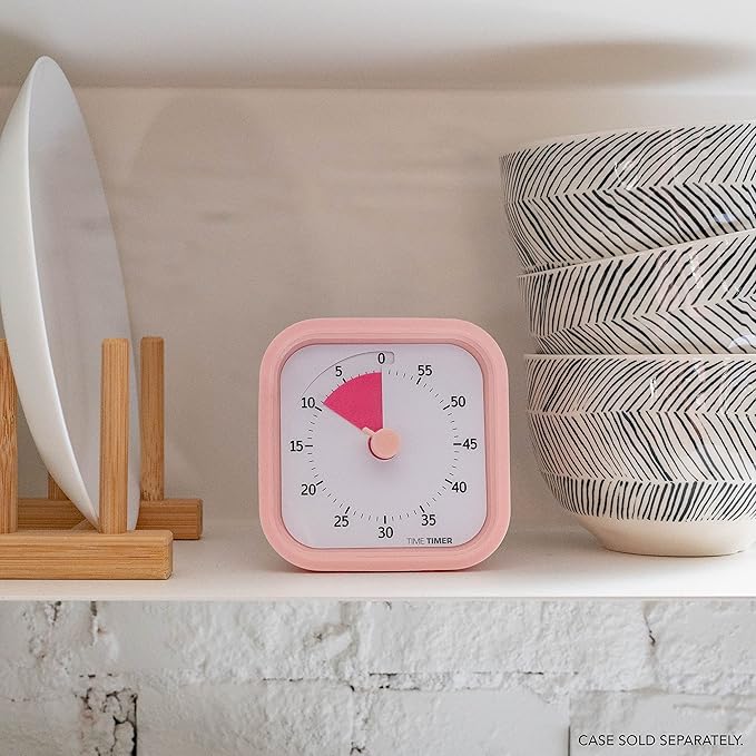 TIME TIMER Home MOD - 60 Minute Kids Visual Timer Home Edition - for Homeschool Supplies Study Tool, Timer for Kids Desk, Office Desk and Meetings with Silent Operation (Peony Pink)