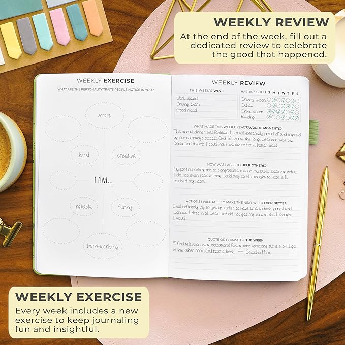 Clever Fox Gratitude Journal – Happiness, Positivity & Affirmation Daily Journal – Inspirational Daily Notebook – 3 Months, A5 (Spring Green)