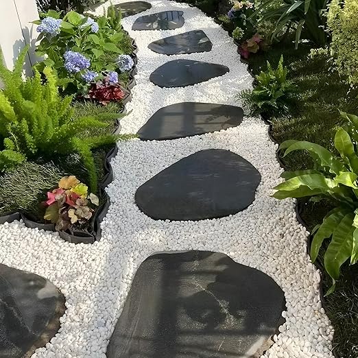 45LB Natural White Rocks, 1/4"-3/4" Garden River Rock,Decorative Pebbles Aquarium Gravel for Indoor Plants Garden Landscaping Terrarium Fish Tank and Outdoor Decoration