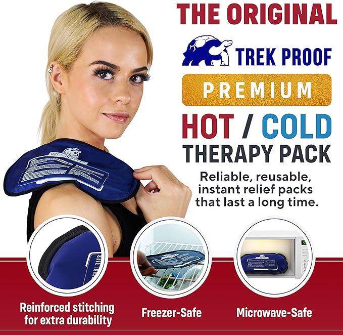 Ice Pack – Reusable Hot and Cold Therapy Gel Wrap Support Injury Recovery, Alleviate Joint and Muscle Pain – Rotator Cuff, Knees, Back & More (Gel Packs (2) Without Wrap)