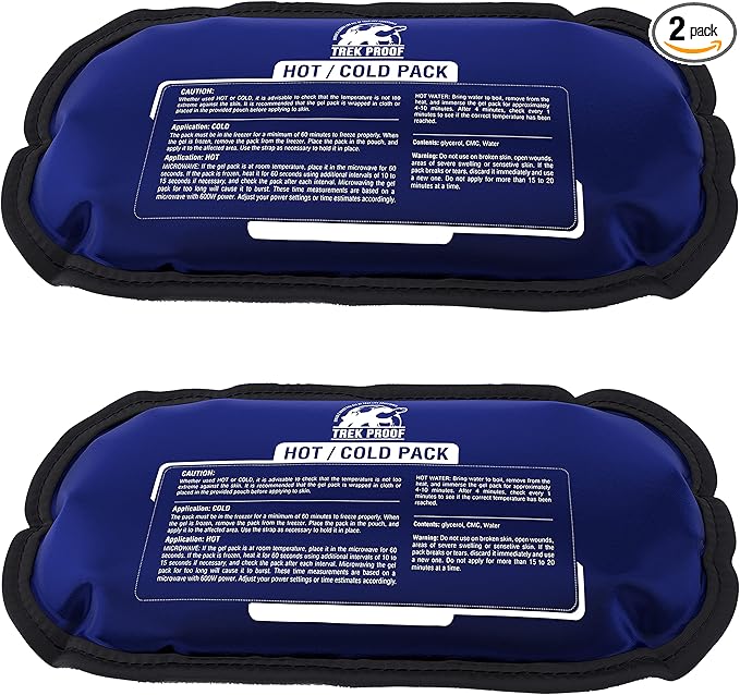 Ice Pack – Reusable Hot and Cold Therapy Gel Wrap Support Injury Recovery, Alleviate Joint and Muscle Pain – Rotator Cuff, Knees, Back & More (Gel Packs (2) Without Wrap)