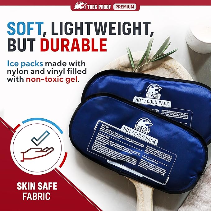 Ice Pack – Reusable Hot and Cold Therapy Gel Wrap Support Injury Recovery, Alleviate Joint and Muscle Pain – Rotator Cuff, Knees, Back & More (Gel Packs (2) Without Wrap)