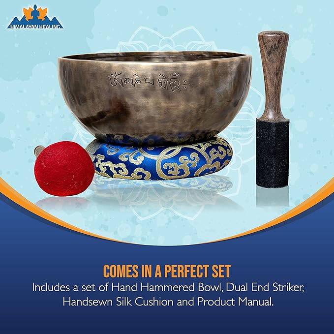 Large Master healing Tibetan Singing bowls set 9" for Yoga Meditation and sound healing.