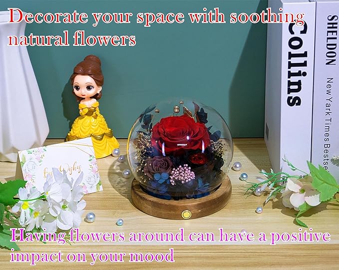 Valley of Rain & Forest Long-Lasting Real Flowers, Unique Floral Gift For you to send Love for All Occasions, for Indoor Decoration (Red Rose, Brown Rose, Black-Red Austin Rose)